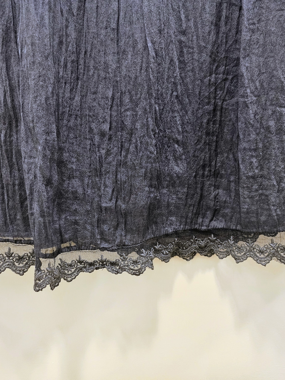 Carla Conti Italian Silk Navy Blue Lace Blouse Top Small Evening Occasion Date - Picture 6 of 7